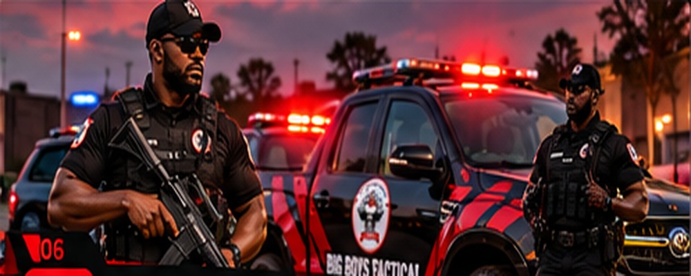 Security officer beside a patrol vehicle