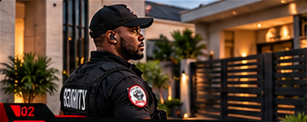 Security officer protecting a residential property